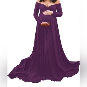 Long maternity, baby shower dress.